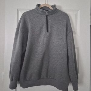 Gray Quarter-Zip Pullover Sweater